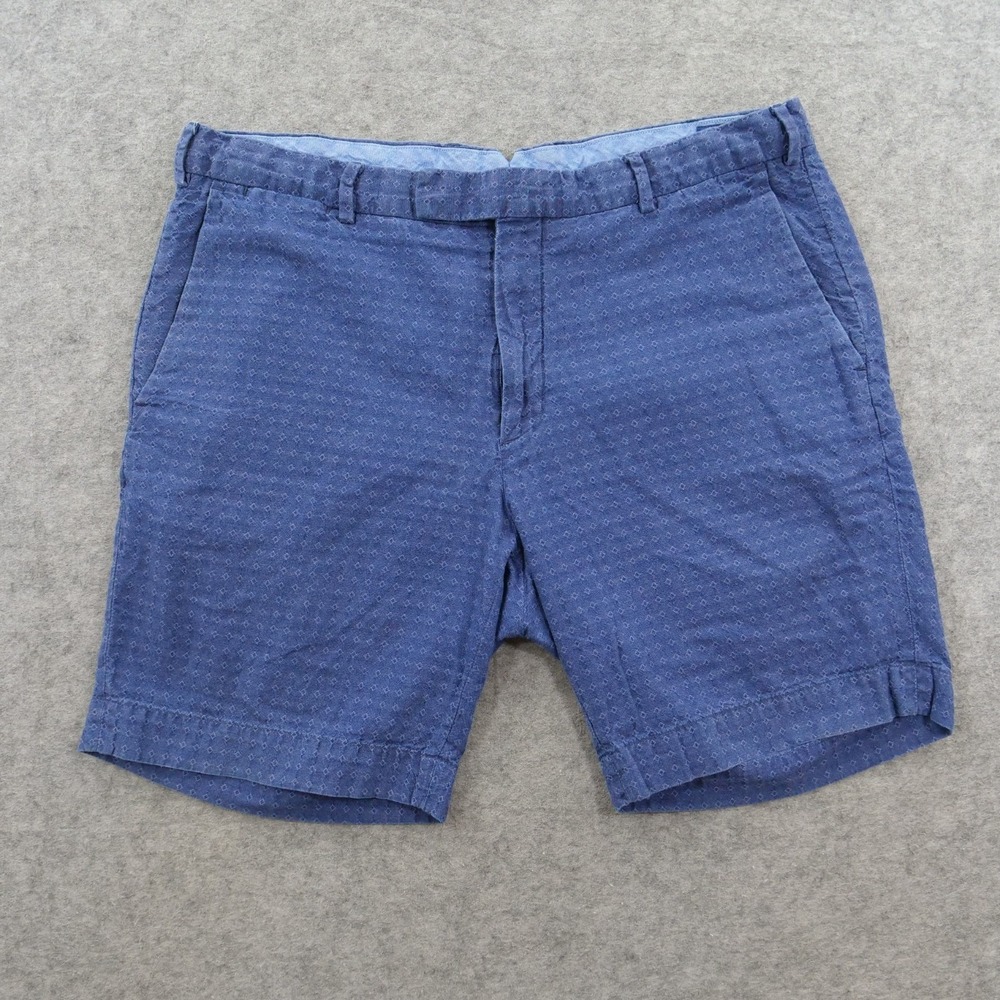 Polo Ralph Lauren Shorts Mens 36 Blue Chino Geometric Pattern Straight Cotton